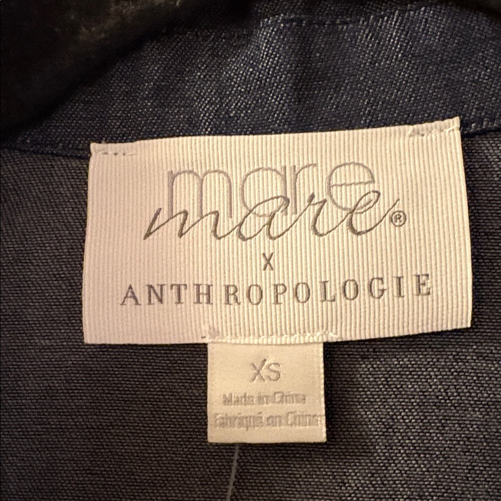 NWT Anthropologie Maeve Denim Zip Front Mini Dress, size XS - Picture 4 of 5